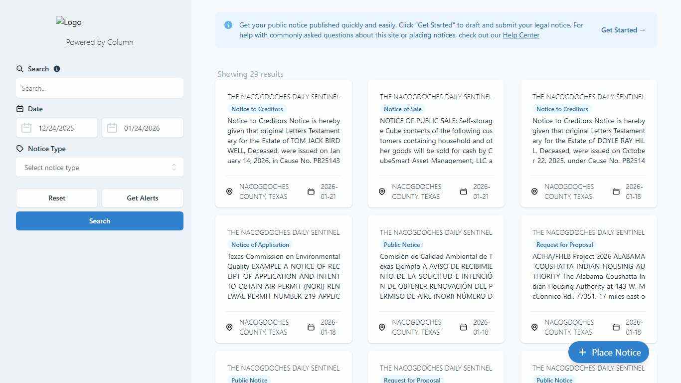 Public Notices The Nacogdoches Daily Sentinel